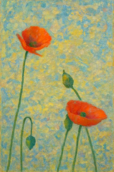 Klaprozen monet stijl van Niek Traas