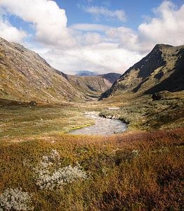 Rivier tussen twee bergen by Klaas Hollebeek