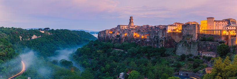 Panoramic sunrise Pitigliano by Henk Meijer Photography