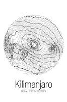 Kilimanjaro | Kaart Topografie (Minimaal)