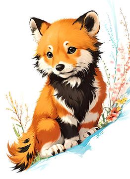 Watercolour painting fox (series) (a.i. art)