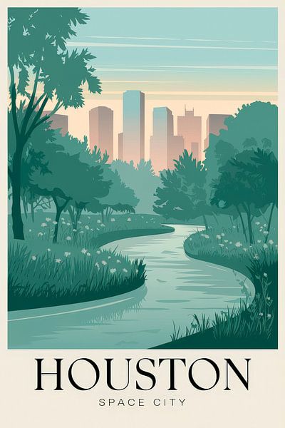 Houston, Texas Vintage Travel Poster by Poster Art Shop
