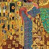 Pakistan Lady á la Klimt, Golden Lady. Levensboom en Poppy Field. sur Karen Nijst