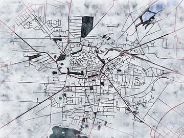 Kaart van Halberstadt in de stijl 'White Winter' van Maporia