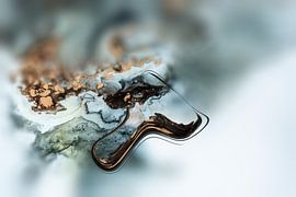 Fluid Painting, AlcoholInk Painting, Bronze, Gold, Black, White