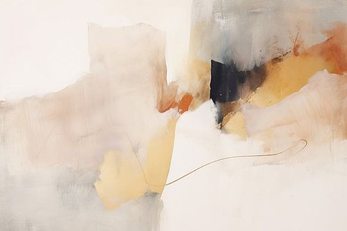 Abstrakter Minimalismus in Erdtönen mit einem Hauch von Gold