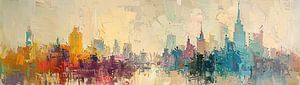 Paysage urbain Abstrait | Métropolis Spectre Vision sur Peinture Abstraite