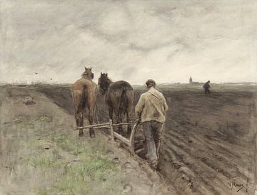 Ploegende boer, Anton Mauve