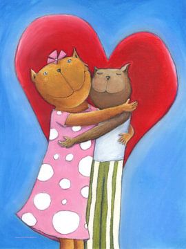Out of love - In love with Mauz - a pair of cat lovers by Sonja Mengkowski