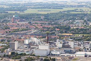 Luftaufnahme von Leeuwarden und der Campina-Fabrik