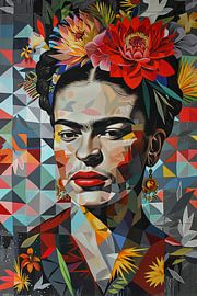 Geometrische Frida – Kubistische Vision in leuchtenden Farbspielen von Poster Art Shop