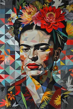 Geometrische Frida - Kubistische visie in een levendig kleurenspel van Felix Brönnimann