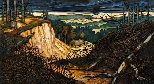 Duinlandschap met binnenplaats