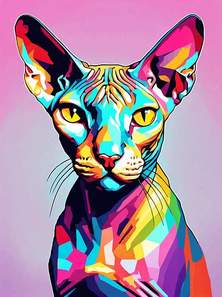 Sphynx Cat Pop Art by MIROKKU