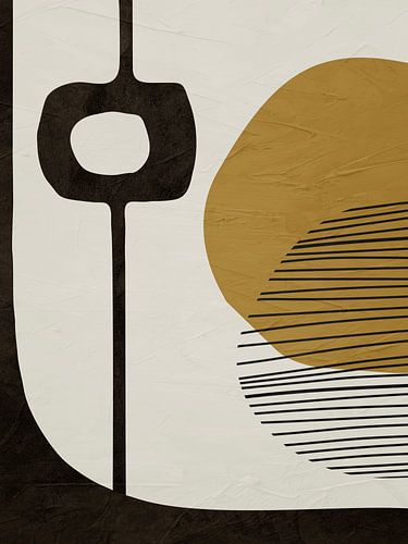 Abstract organic geometric modern art in earth tones