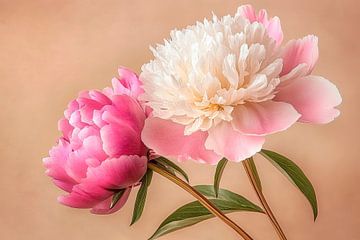 Päonie in sanften Pastellfarben von Poster Art Shop