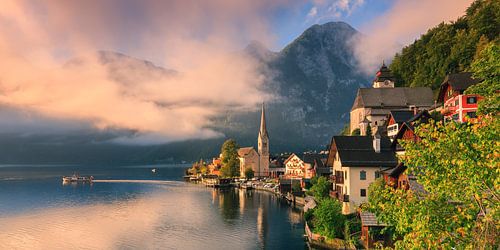 Zonsopkomst in Hallstatt, Oostenrijk