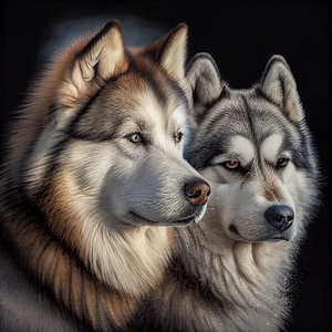 Porträt eines Husky Schlittenhund Illustration