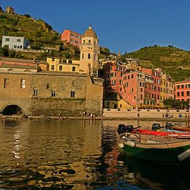 Haven van Vernazza in Cinque Terre van Renzo de Jonge
