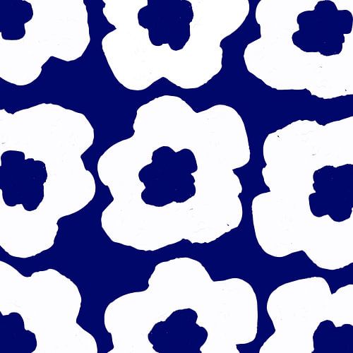 Vintage Flowers Navy Blue