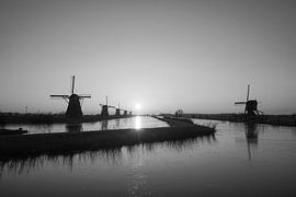 black/white Kinderdijk Molen