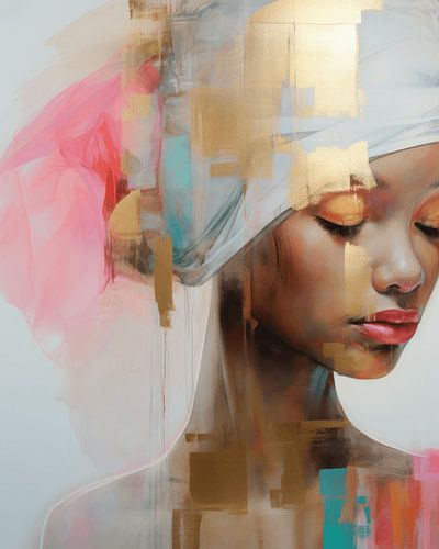 Modern portret met een vleugje goud