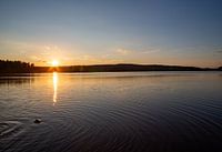 Coucher de soleil sur un lac suédois