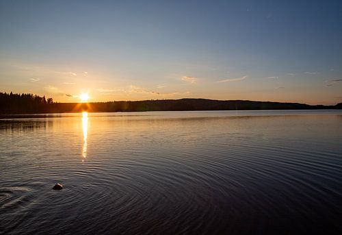 Sunset on Swedish lake