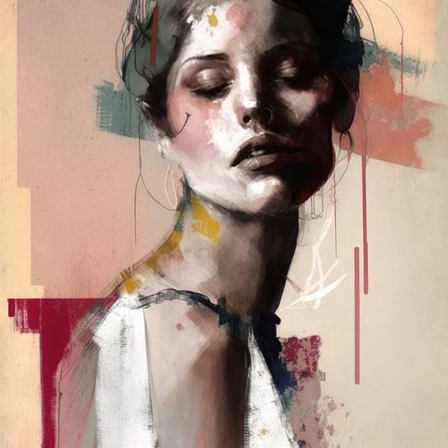 Abstraktes Porträt in Pastellfarben