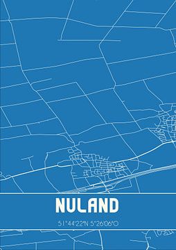 Blauwdruk | Landkaart | Nuland (Noord-Brabant) van Rezona