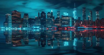 Skyline Fantasie NYC van fernlichtsicht