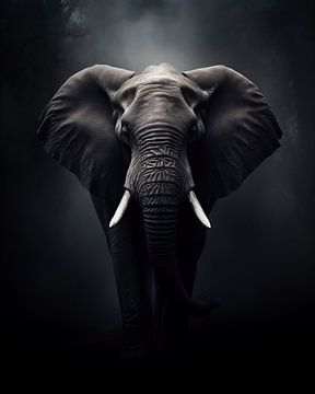 Portret van een olifant van fernlichtsicht