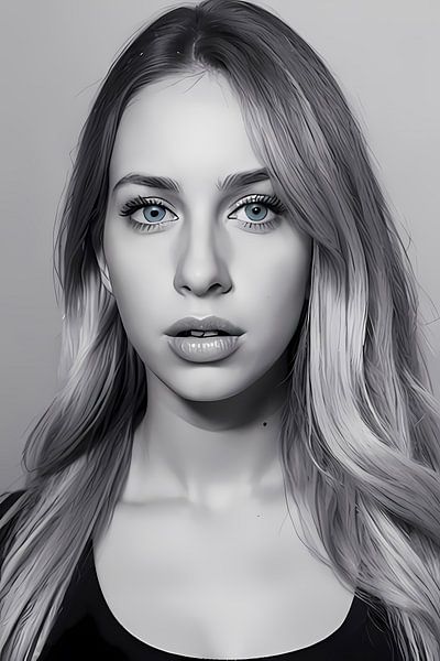 Regard Éthéré: Monochrome Intemporel par Sanne den Engelsman