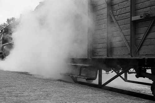 Close-up oude stroomtrein