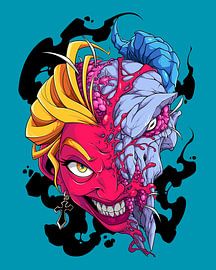 Dämonen-Cartoon-Fantasy-Wandkunst von sugiartosss