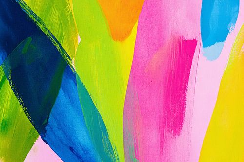 Art abstrait à coups de pinceau colorés
