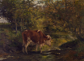 Hippolyte Boulenger - Vache près du fossé, 1864