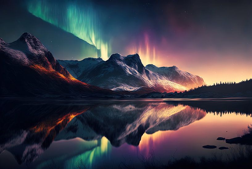 Northern Lights on the Waterfront by Surreal Media