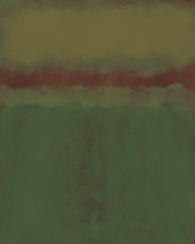 Abstract schilderij in neon gloeiende kleuren. Warm groen en bruin.