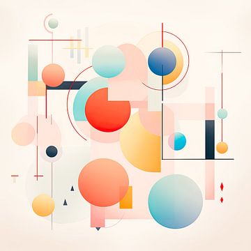 Modern abstracte vormen in pastel tinten van Vlindertuin Art