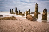 Groynes on shore of the Baltic Sea van Rico Ködder thumbnail