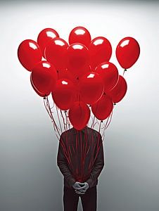 In Gesellschaft von Ballons