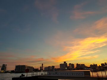 Sunset Rotterdam skyline  by Rabindernath Nandlal