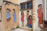 Sssst Street Art Eric Lai Wandmalerei Art's Lane Ipoh Malaysia