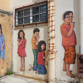Sssst Street Art Eric Lai Wandmalerei Art's Lane Ipoh Malaysia von My Footprints