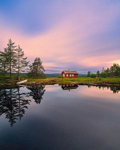 Sonnenaufgang in der Nähe von Tyristrand, Buskerud, Norwegen