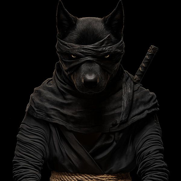 Ninja hond portret van TheXclusive Art