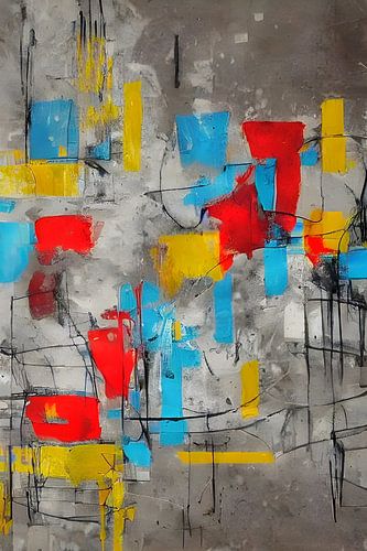 Abstracte muurschildering