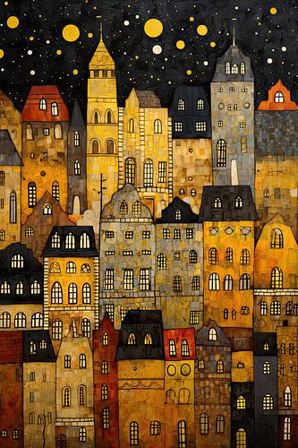 Stadsgezicht bij nacht