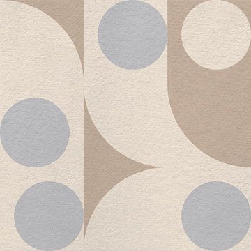 Moderne abstracte minimalistische kunst met geometrische vormen in beige, wit, grijs van Dina Dankers